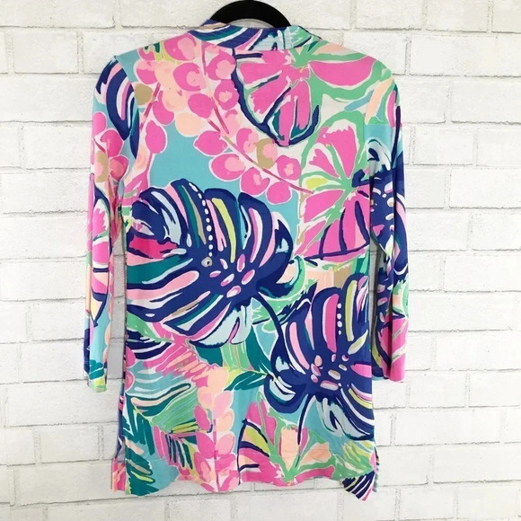 Lilly Pulitzer Vero Tunic Top Multi Exotic Garden Print Women's Size XS - Picture 3 of 7